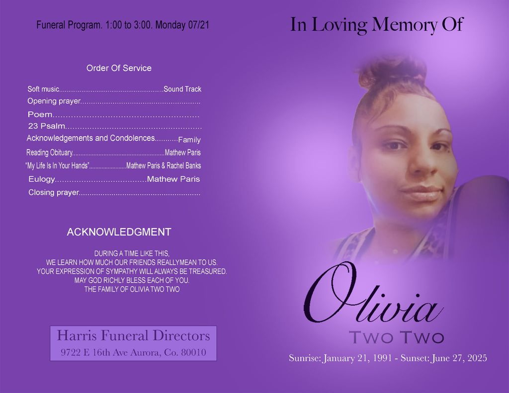 Ms. Olivia D. Twotwo Profile Photo