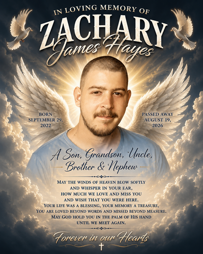 Zachary James Hayes's obituary image
