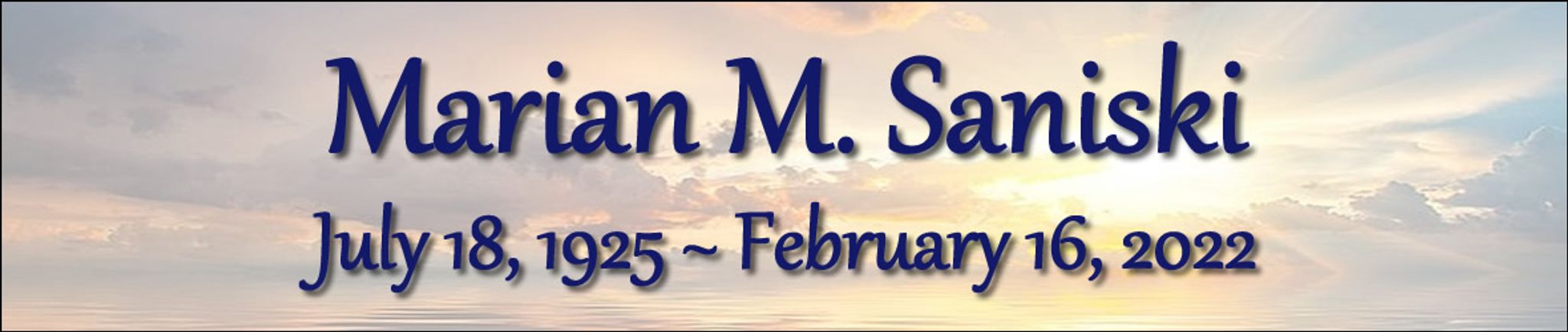 Cover photo for Marian Saniski's Obituary