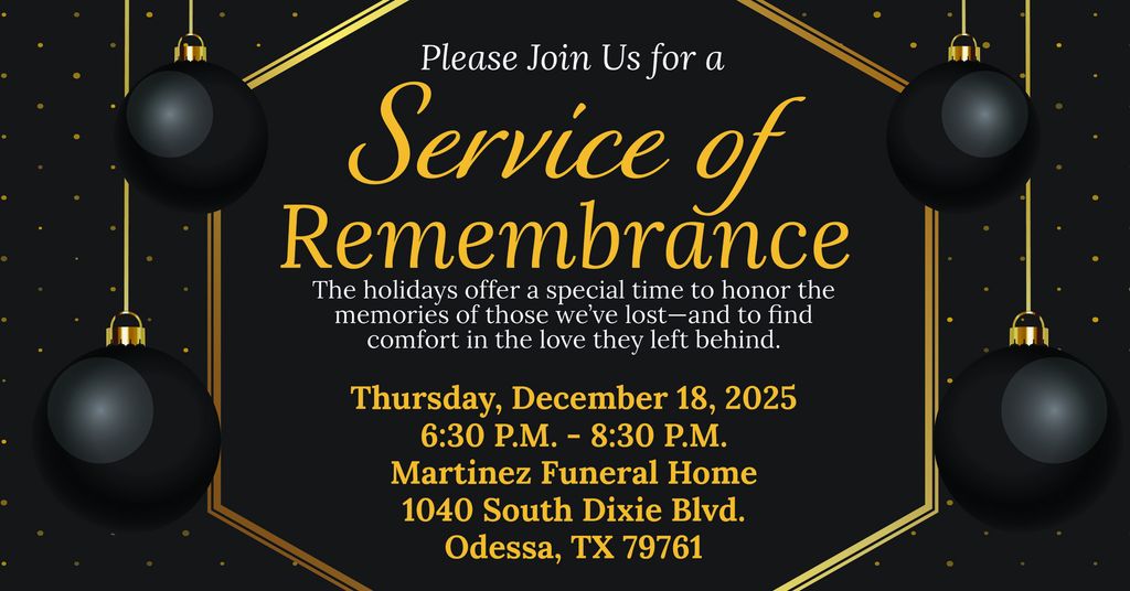 Christmas Service of Remembrance 12/18