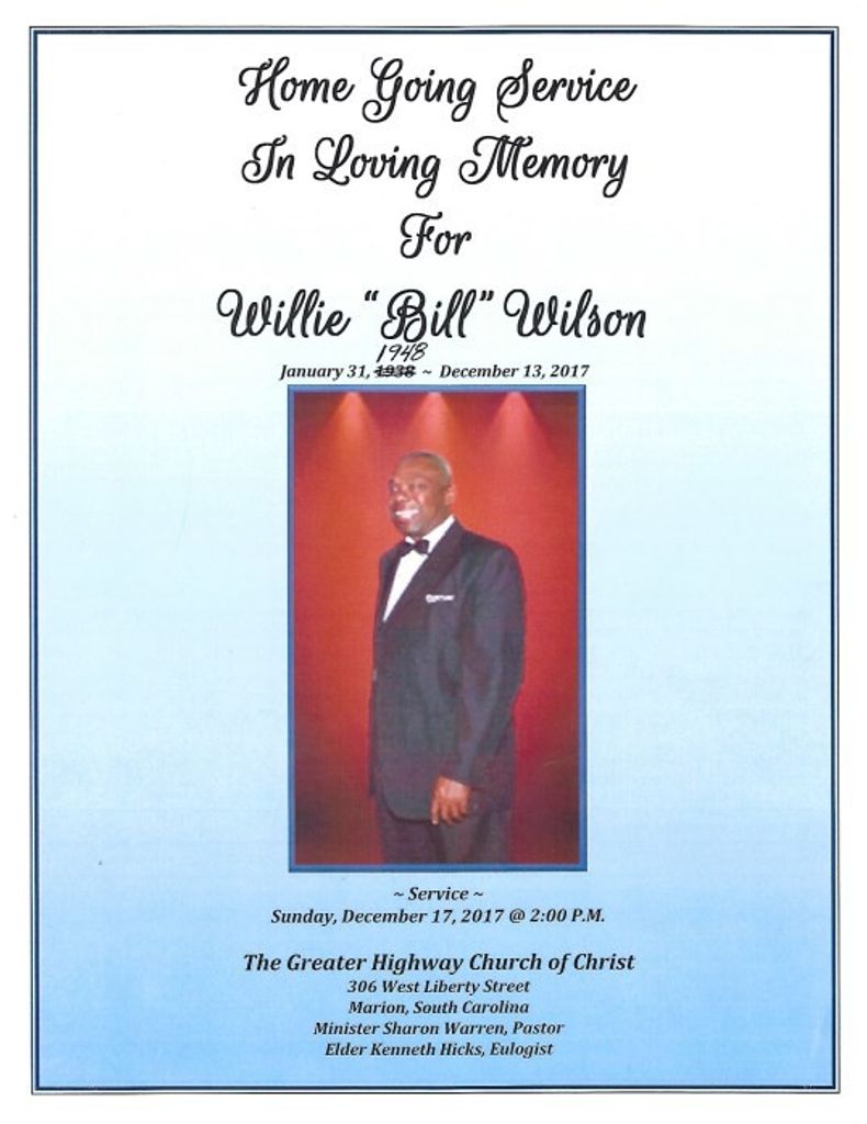 Willie Bill Wilson Profile Photo