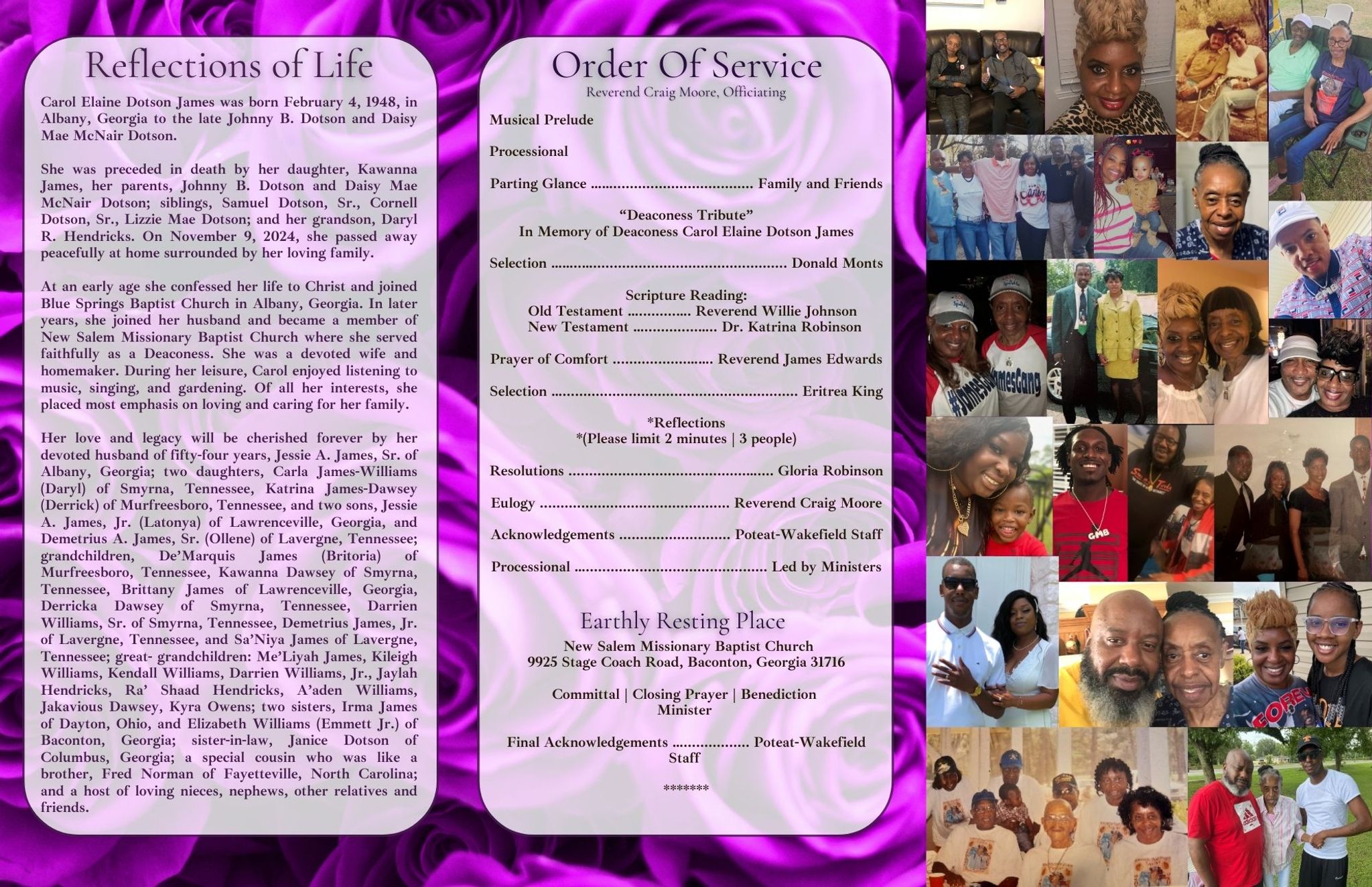 Mrs. Carol Elaine James Obituary November 9, 2024 - Poteat