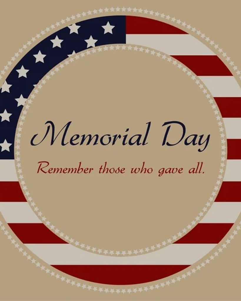 Memorial Day Monday, May 25, 2026