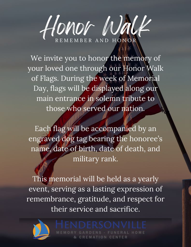 Memorial Day Honor Walk of Flags