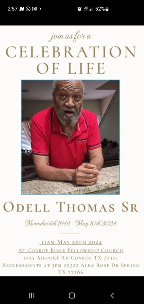 Odell Thomas,Sr Profile Photo