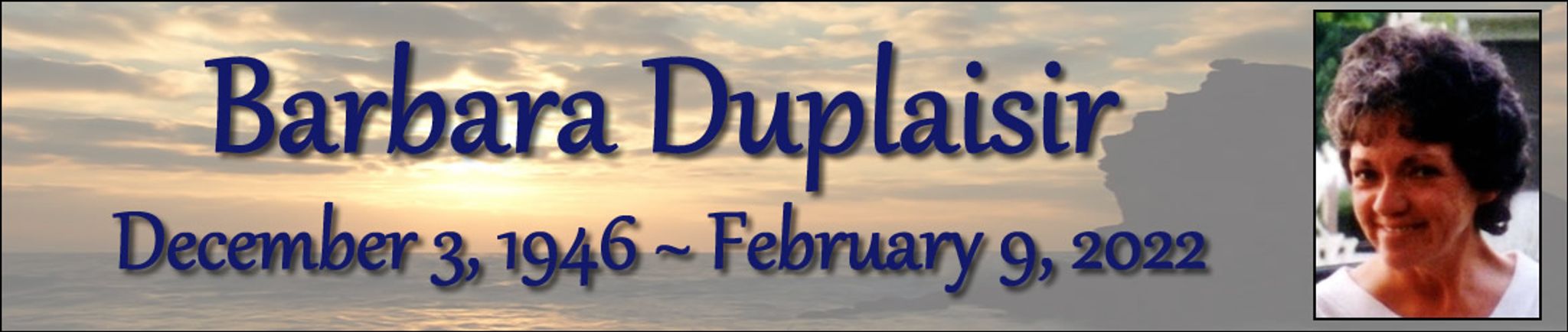 Cover photo for Barbara Duplaisir's Obituary