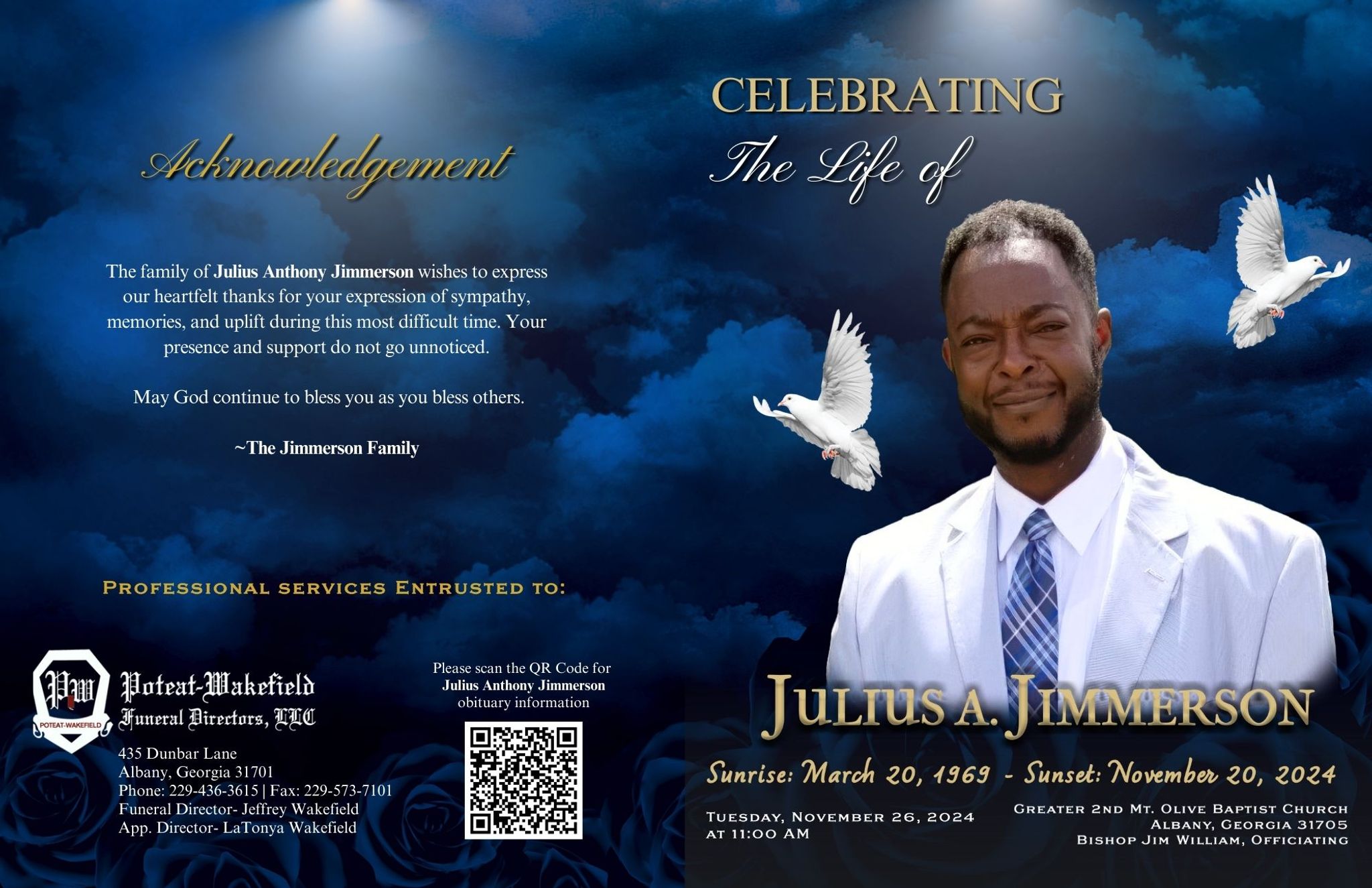 Mr. Julius Anthony Jimmerson Obituary November 20, 2024 - Poteat
