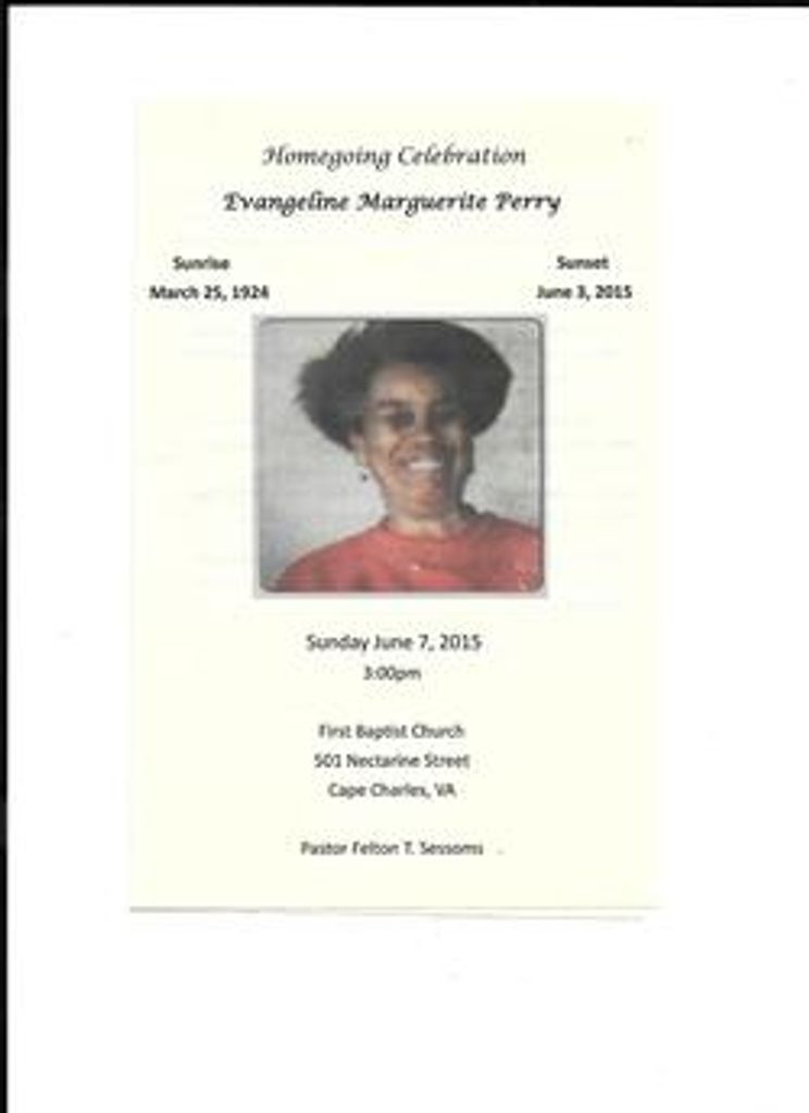 Mrs. Evangeline Marguerite Perry