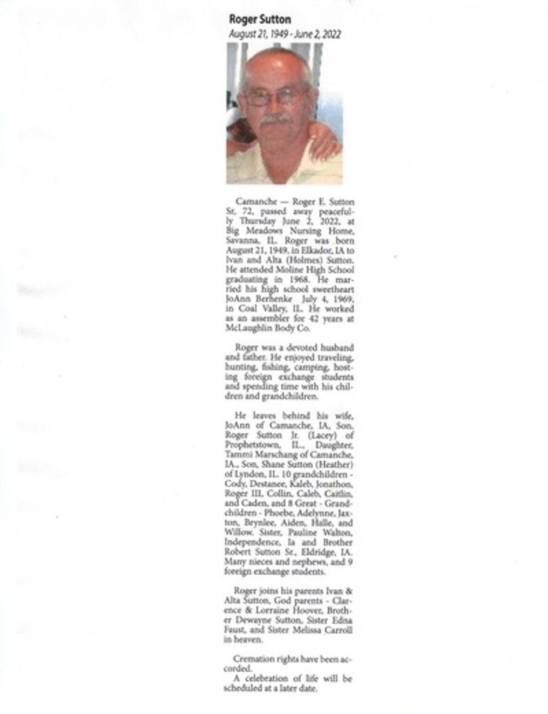 Roger E. Sutton, Sr. Profile Photo