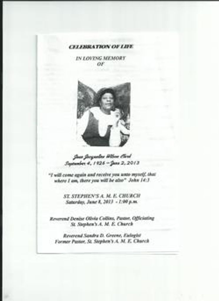 Jean Jacqueline Wilson Clark Profile Photo