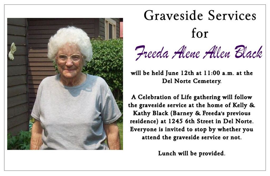 Freeda Alene Allen Black