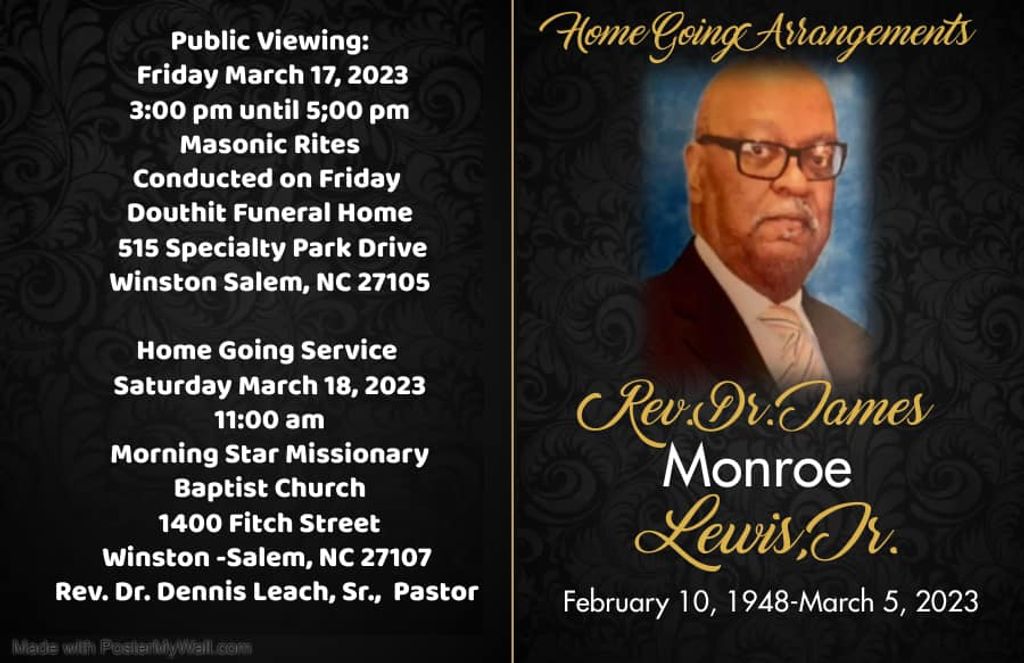 Rev. James Monroe Lewis Jr. Profile Photo