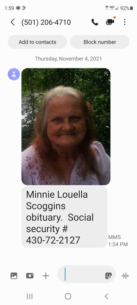 Minnie Louella Scoggins