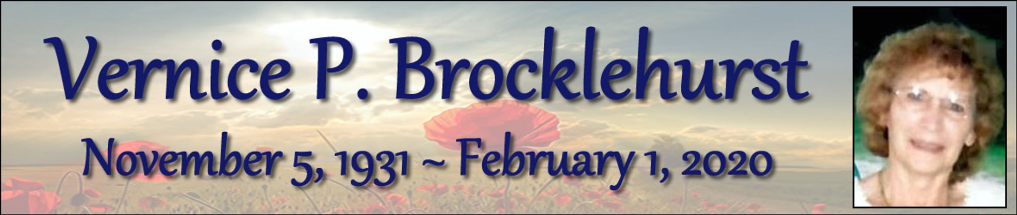 Cover photo for Vernice Brocklehurst's Obituary