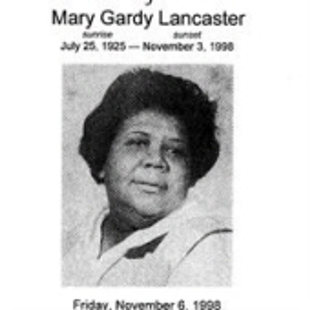 Mary  Gardy Lancaster