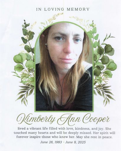 Kimberly Cooper's obituary image