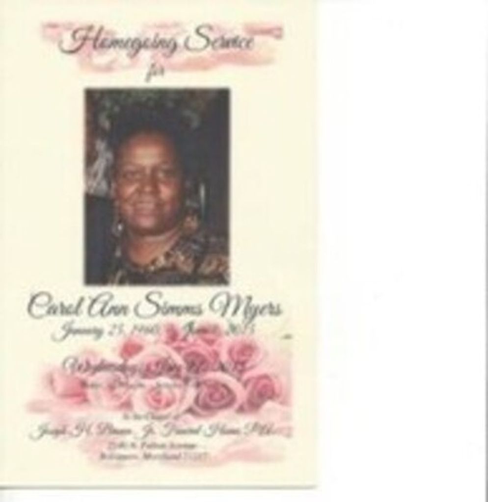 Carol Ann Simms Myers