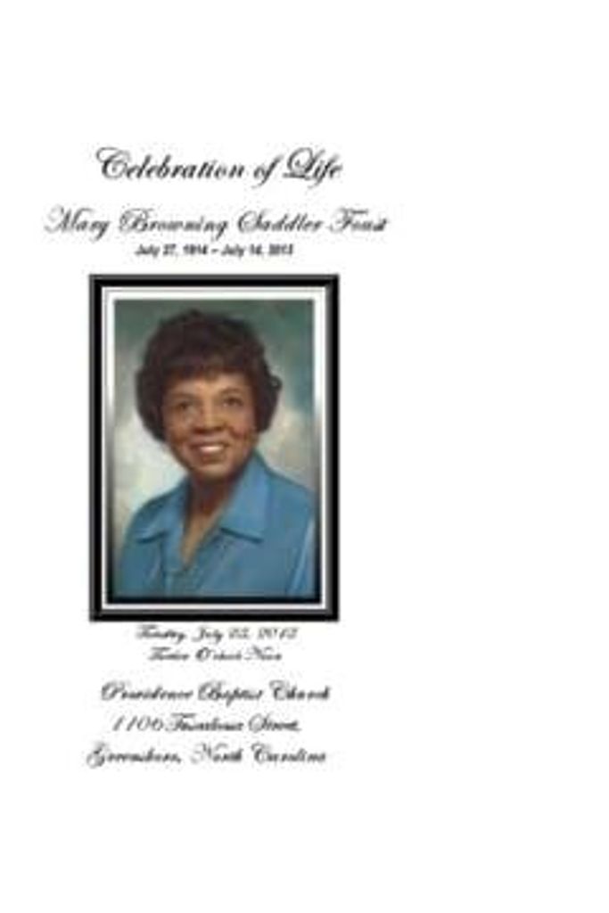 Mrs. Mary Browning Saddler Foust