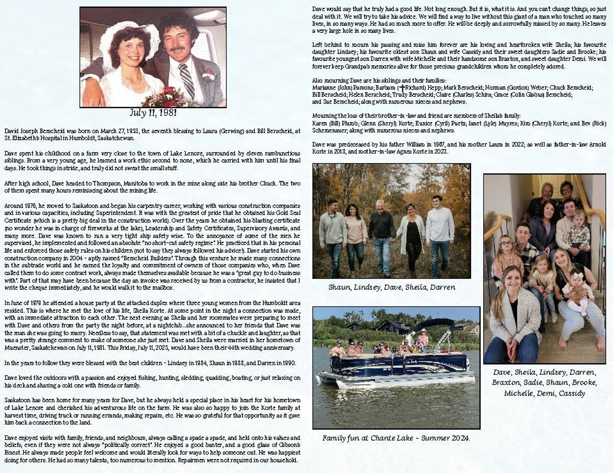 David Joseph Berscheid Obituary July 5, 2025 - Martens Warman