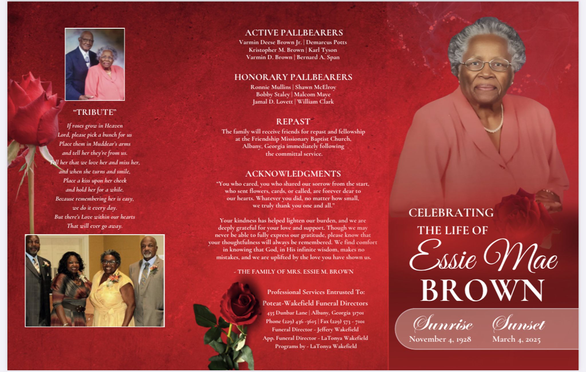 Mrs. Essie Mae Brown Obituary March 4, 2025 - Poteat-Wakefield Funeral  Directors, LLC.