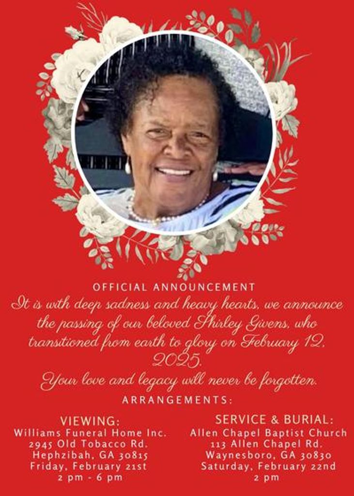 Shirley Ann Givens Profile Photo