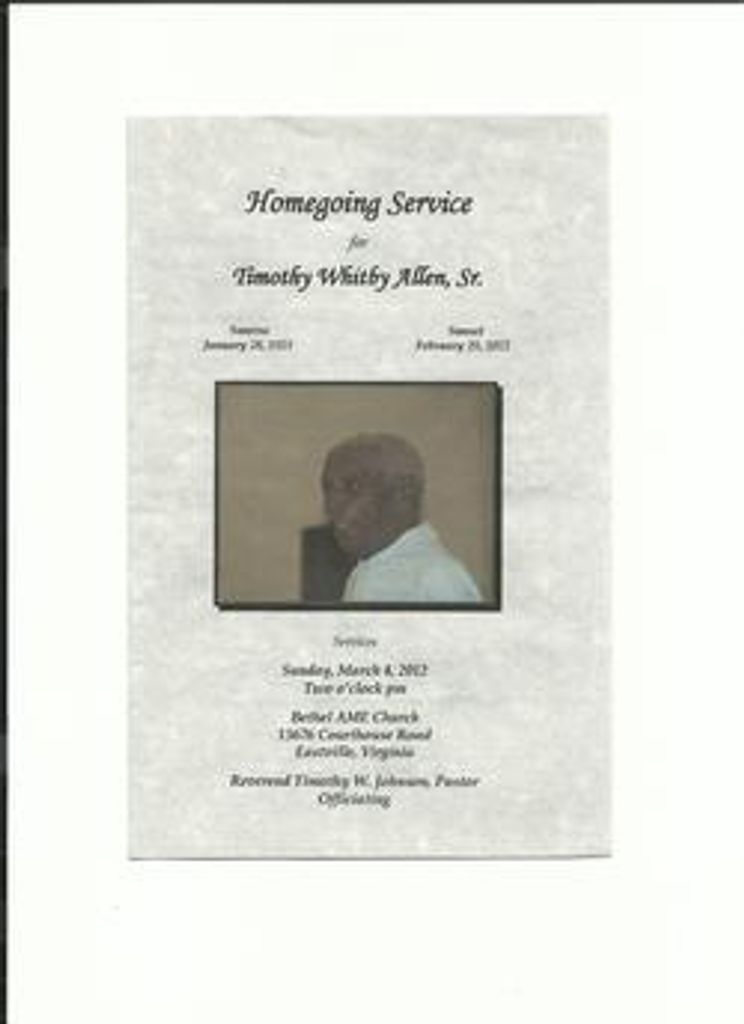 Timothy Whitby Allen,Sr Profile Photo