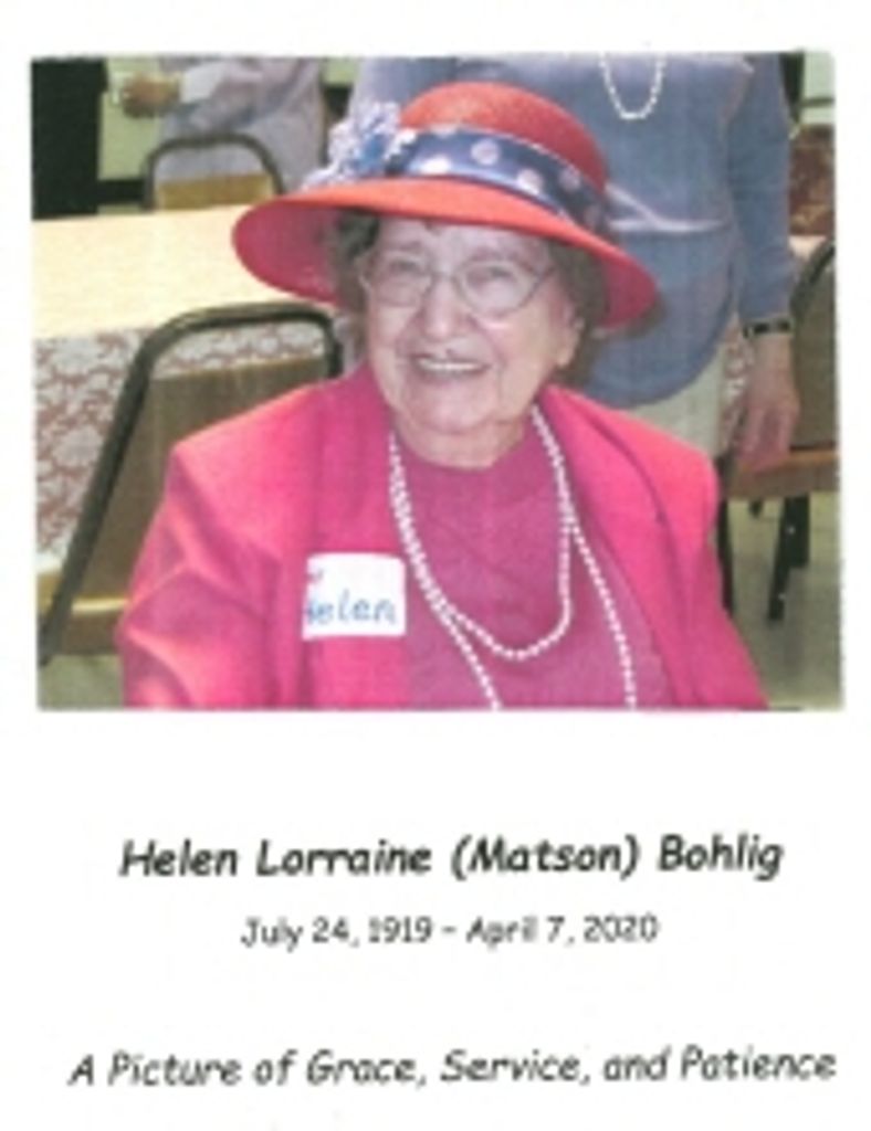 Helen Lorraine (Matson) Bohlig