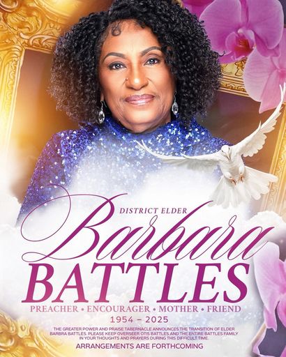 Pastor Barbara Battles's obituary image