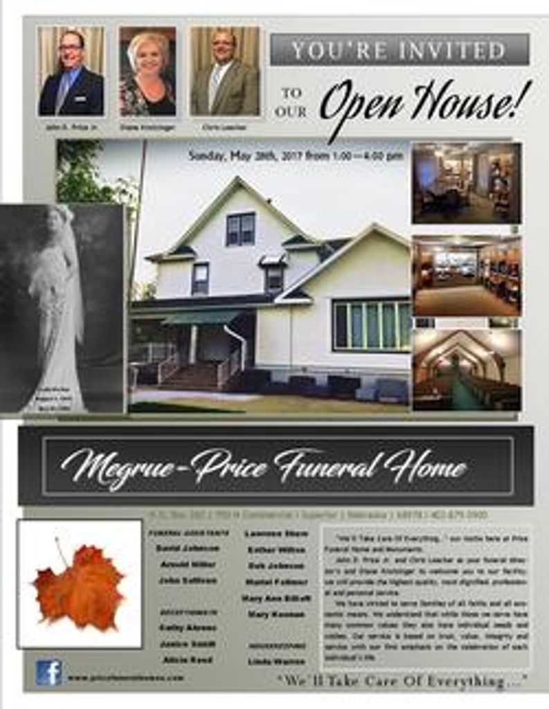 Price Funeral Homes Open House May 28Th, 1:00 - 4:00 Pm Profile Photo