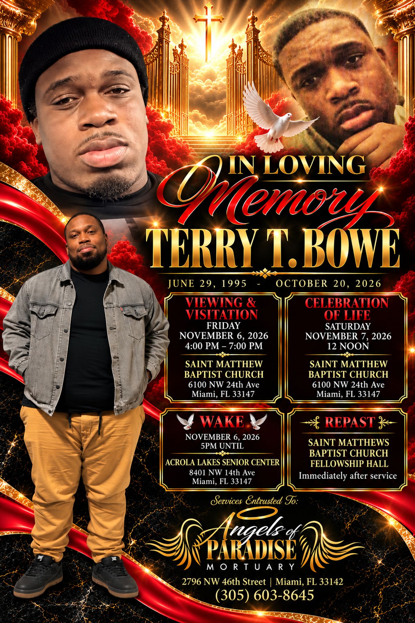 Cover for Terry Tavares Bowe's Obituary