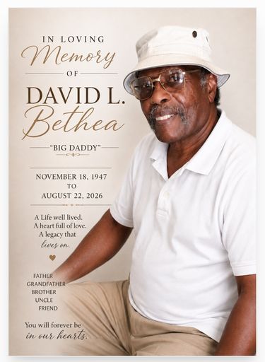 David Lee Bethea's obituary image