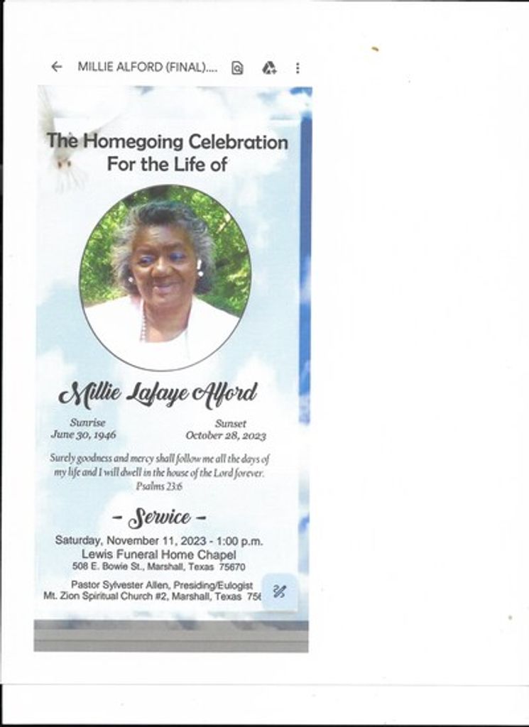 Millie Lafaye Alford Profile Photo