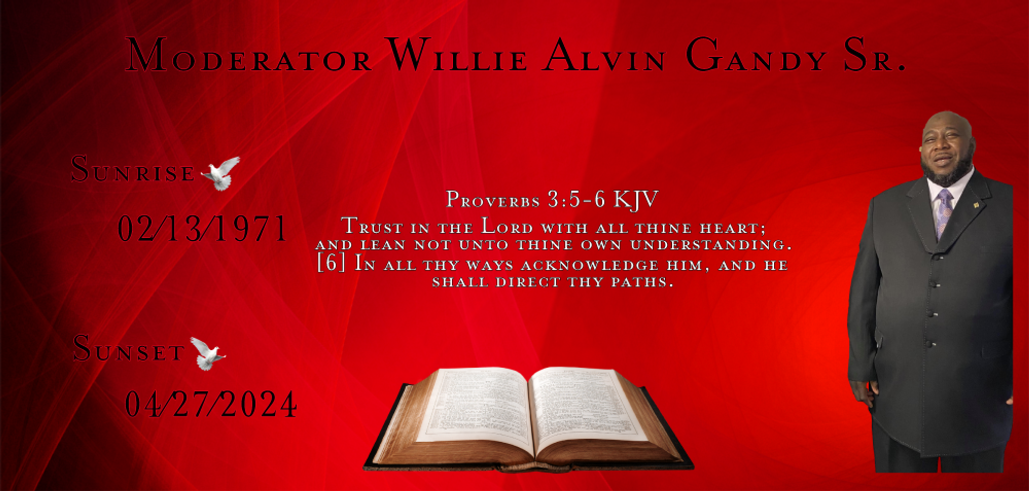 Cover for Moderator Willie Alvin Gandy Sr.'s Obituary