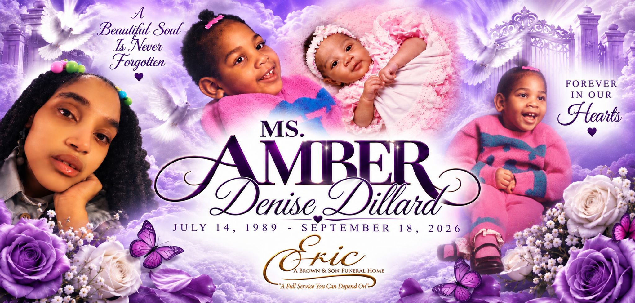 Cover for Ms. Amber Denise Dillard's Obituary