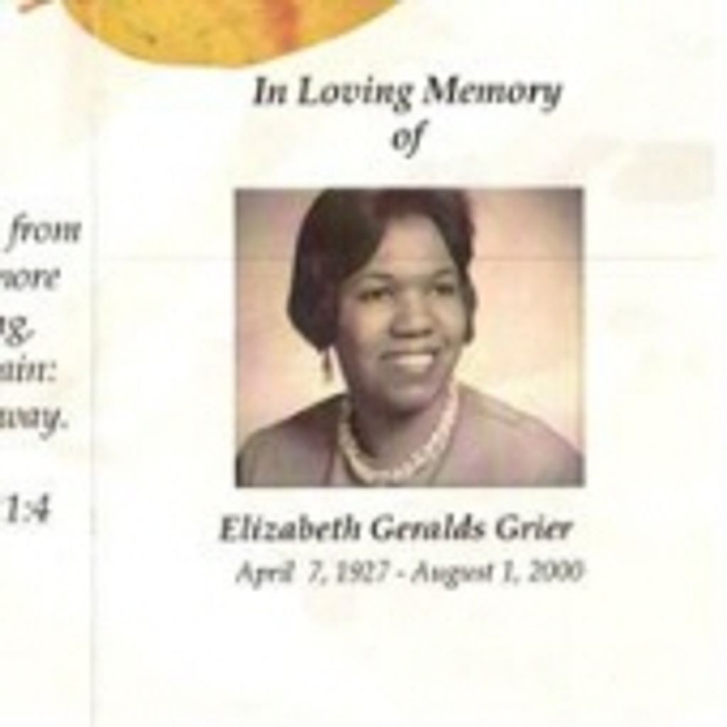 Elizabeth  Geralds Grier