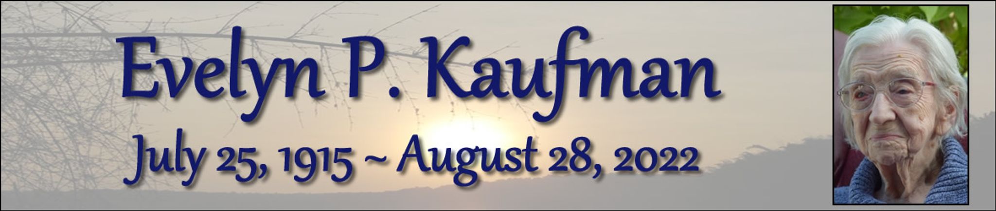 Cover photo for Evelyn Kaufman's Obituary