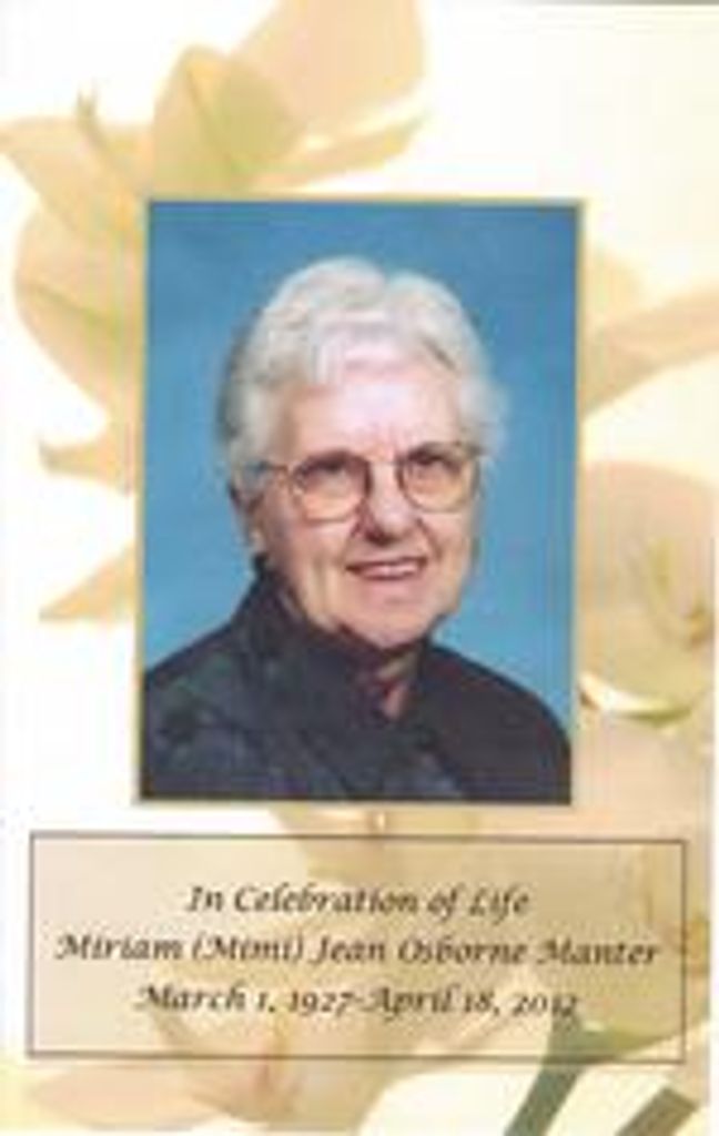 Miriam J. (Osborne)  Manter