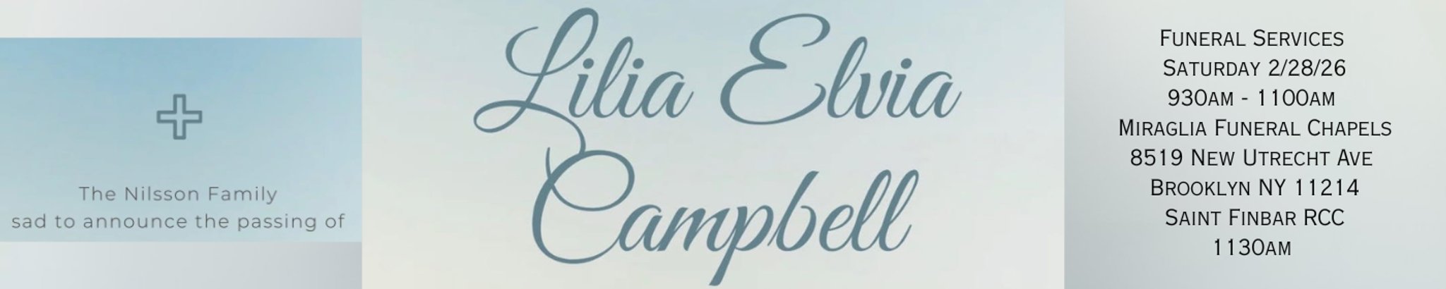 Cover for Lilia Campbell's Obituary