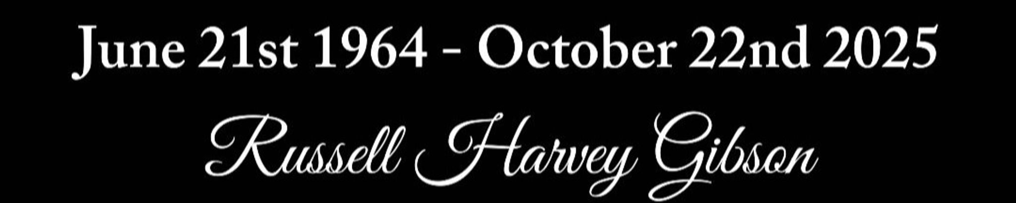 Cover for Russell Harvey Gibson's Obituary