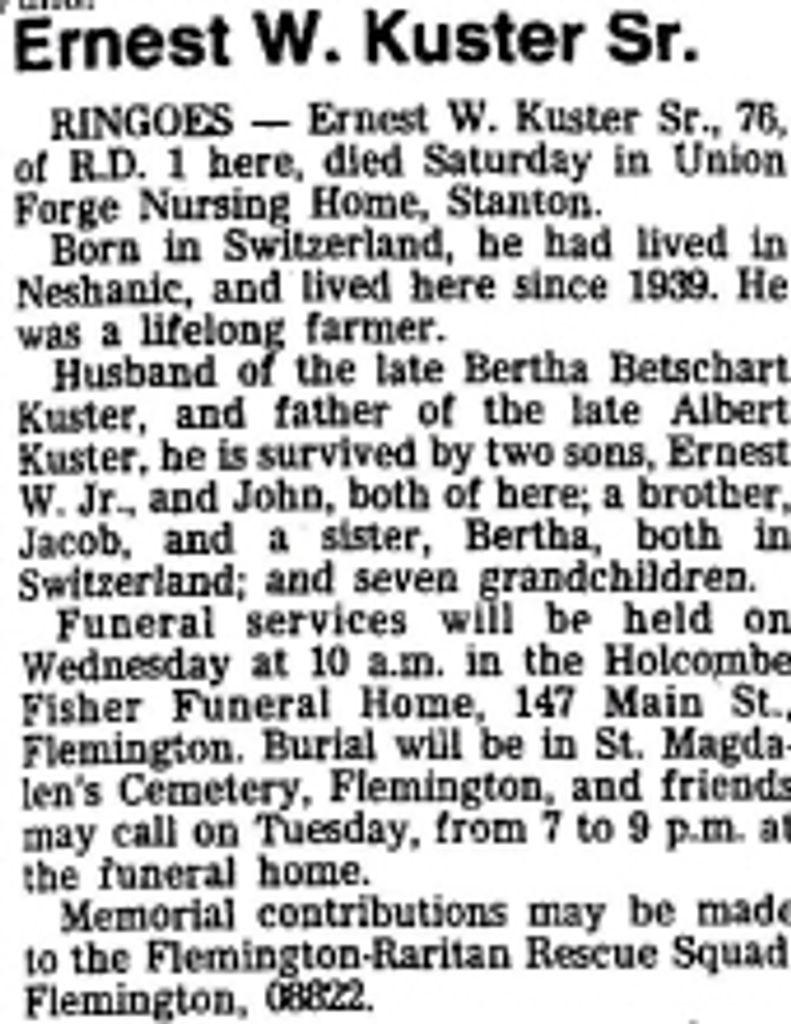 Ernest  W. Kuster, Sr.