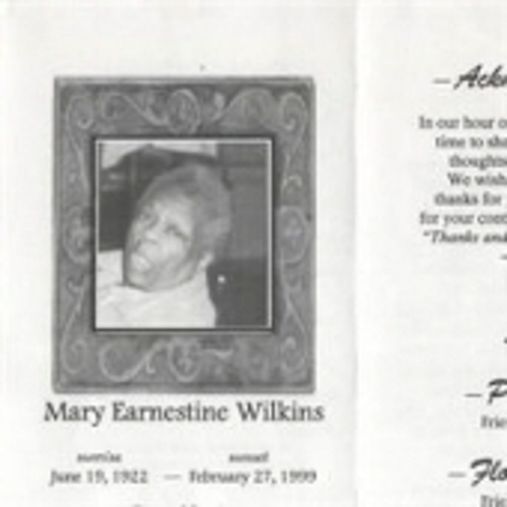 Mary  Earnestine Wilkins