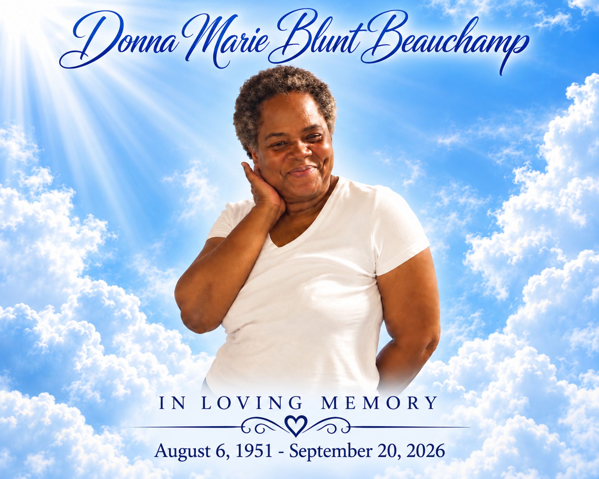 Cover for Donna Marie Beauchamp's Obituary