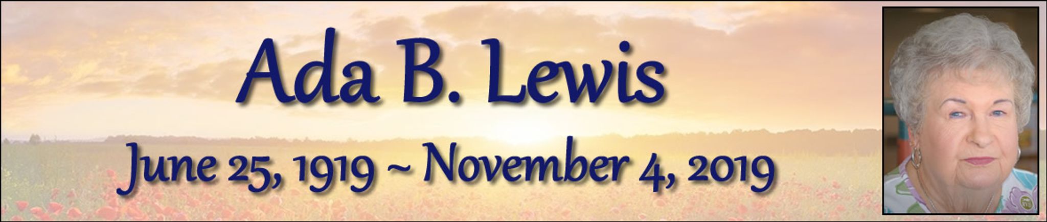 Cover photo for Ada Lewis's Obituary