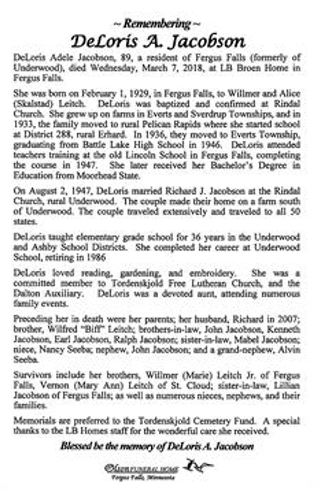 DeLoris Adele Jacobson photo gallery image 6 of 6