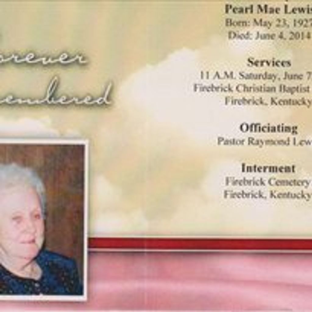 Pearl  Mae Lewis Profile Photo
