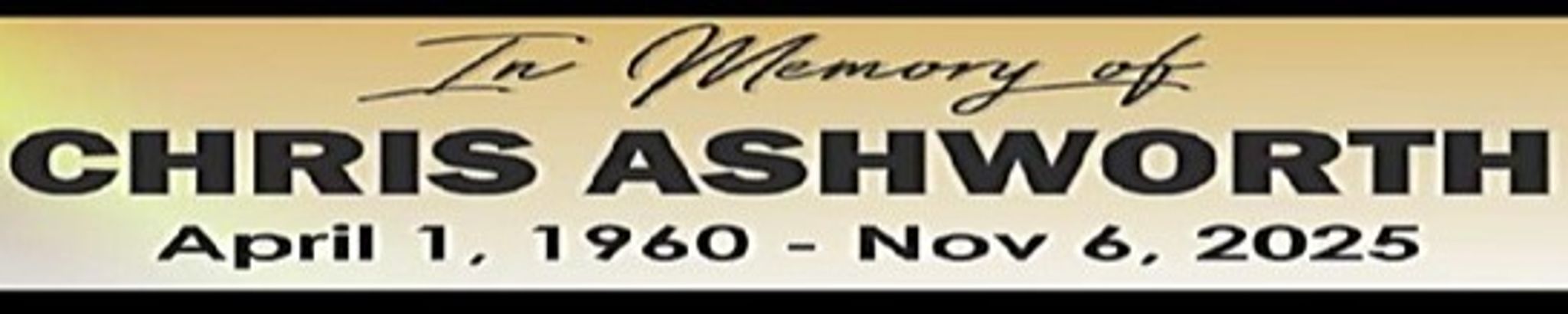 Cover for Christopher Eric Ashworth's Obituary