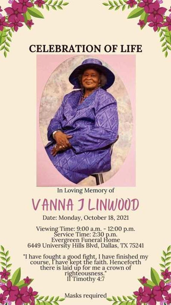 Vanna J Linwood