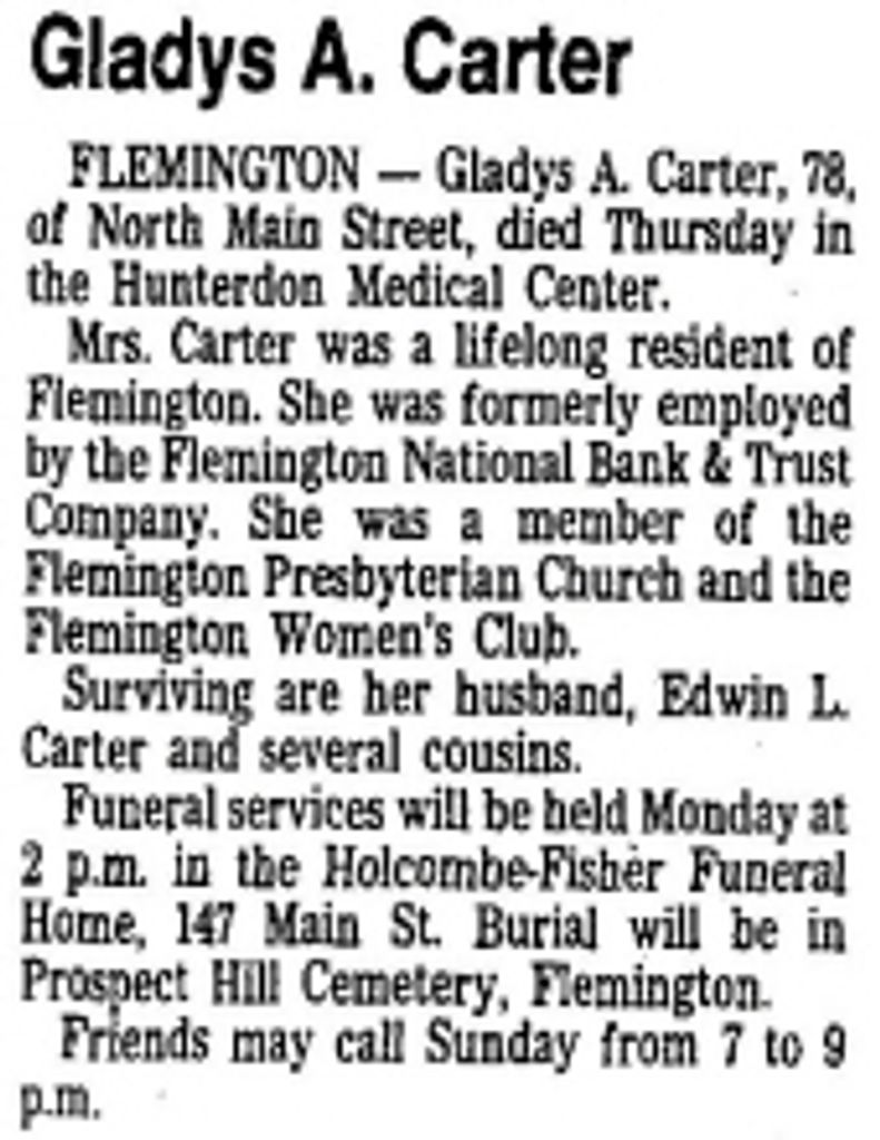 Gladys  Adams  Carter 