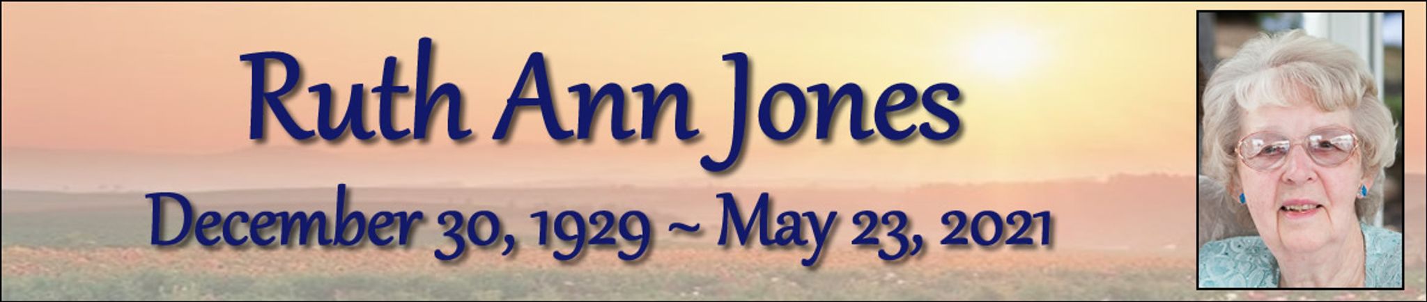 Cover photo for Ruth Ann Jones's Obituary