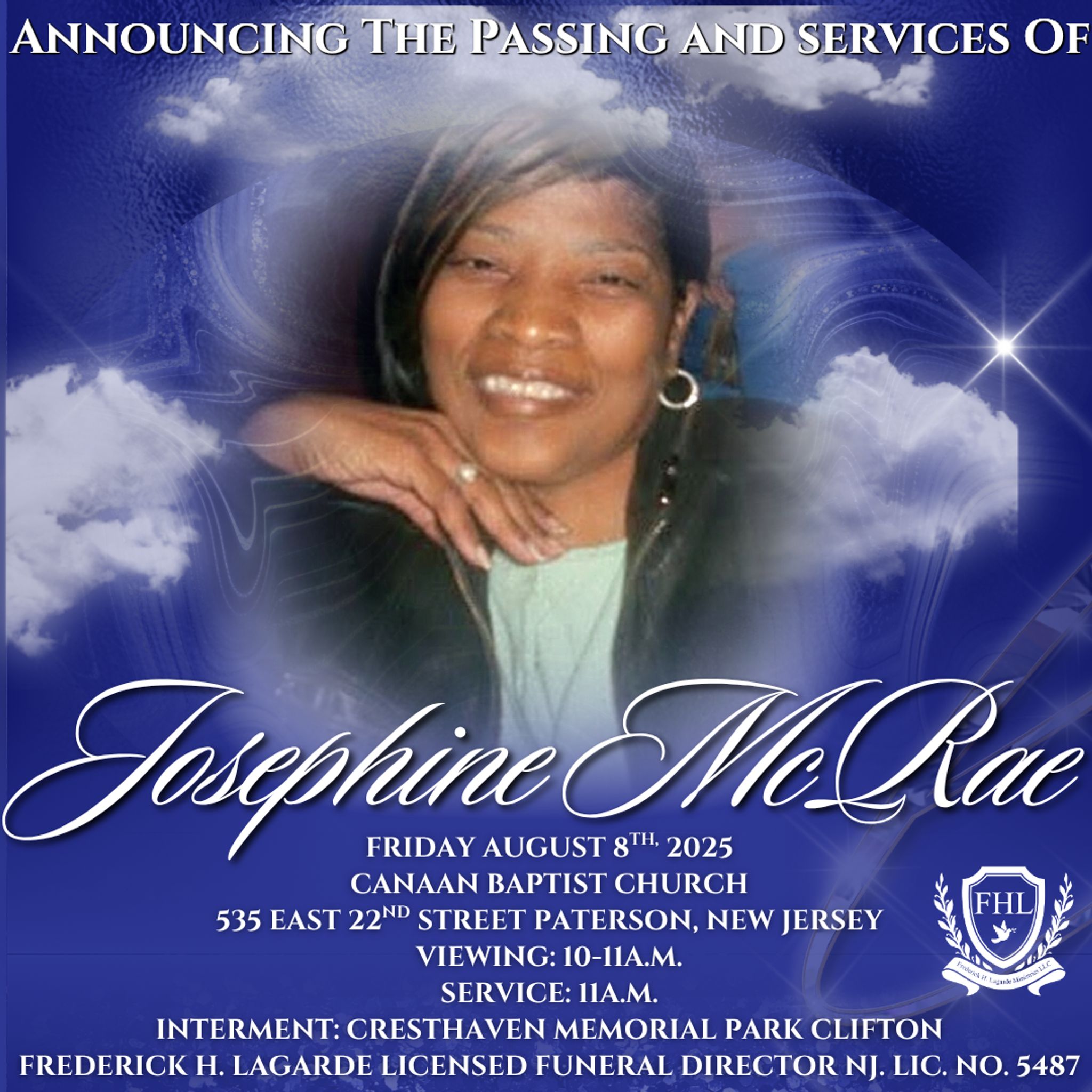 Josephine McRae Obituary July 29, 2025 - Funeraria Alvarez Funeral
